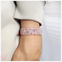 KiS PINKI - BRANSOLETKA TKANA W PASTELOWYM RÓŻU