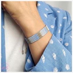 KiS PASTELOWY PORANEK BLUE - BRANSOLETKA TKANA
