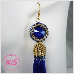 KOLCZYKI Z CHWOSTEM KiS ELEGANCE ROYAL BLUE