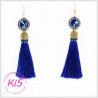 KOLCZYKI Z CHWOSTEM KiS ELEGANCE ROYAL BLUE