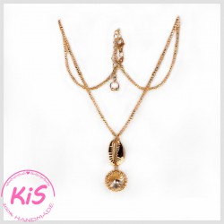 NASZYJNIK Z MUSZLA KAURI KiS MINI ROSE GOLD SHELL