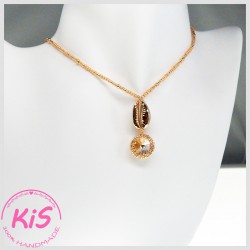 NASZYJNIK Z MUSZLA KAURI KiS MINI ROSE GOLD SHELL