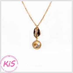NASZYJNIK Z MUSZLA KAURI KiS MINI ROSE GOLD SHELL