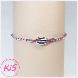 BRANSOLETKA NA NOGĘ Z MUSZLĄ KAURI KiS SILVER SUMMER