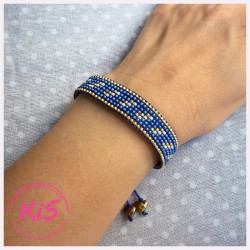 BRANSOLETKA TKANA KiS DENIM BLUE