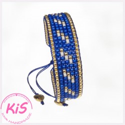 BRANSOLETKA TKANA KiS DENIM BLUE