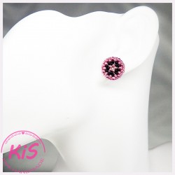 KOLCZYKI SZTYFTY Z KORALIKÓW KiS MINI PINK