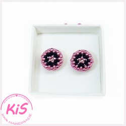 KOLCZYKI SZTYFTY Z KORALIKÓW KiS MINI PINK