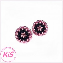 KOLCZYKI SZTYFTY Z KORALIKÓW KiS MINI PINK