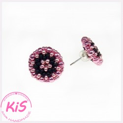 KOLCZYKI SZTYFTY Z KORALIKÓW KiS MINI PINK