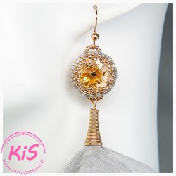 KOLCZYKI Z KWIATEM I KRYSZTAŁEM SWAROVSKI KiS BALLERINA
