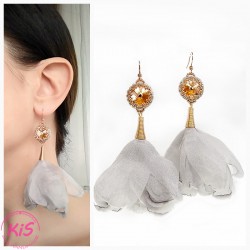 KOLCZYKI Z KWIATEM I KRYSZTAŁEM SWAROVSKI KiS BALLERINA