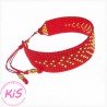 BRANSOLETKA TKANA PLECIONKA KiS RED ENERGY