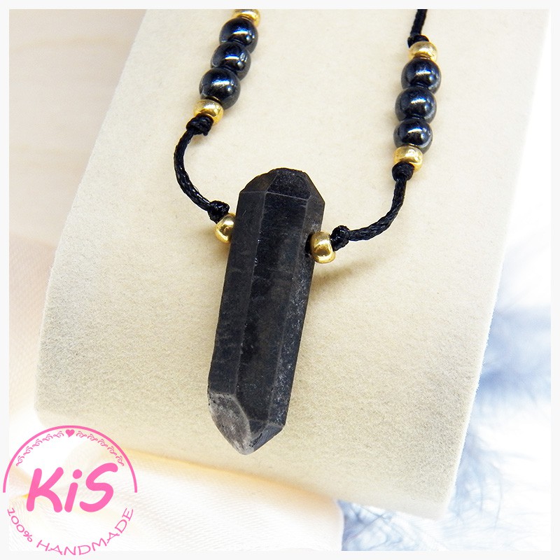 NASZYJNIK Z KWARCEM KiS BOHO BLACK NASZYJNIK Z KWARCEM KiS BOHO BLACK