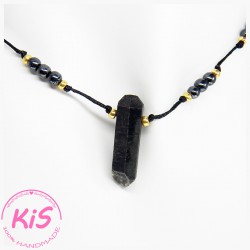 NASZYJNIK Z KWARCEM KiS BOHO BLACK