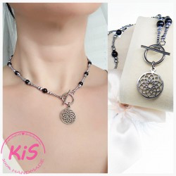 NASZYJNIK Z PERŁAMI SWAROVSKI KiS NEW MANDALA