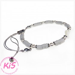 BRANSOLETKA Z KORALIKÓW KATSUKI KiS LIGHT GREY