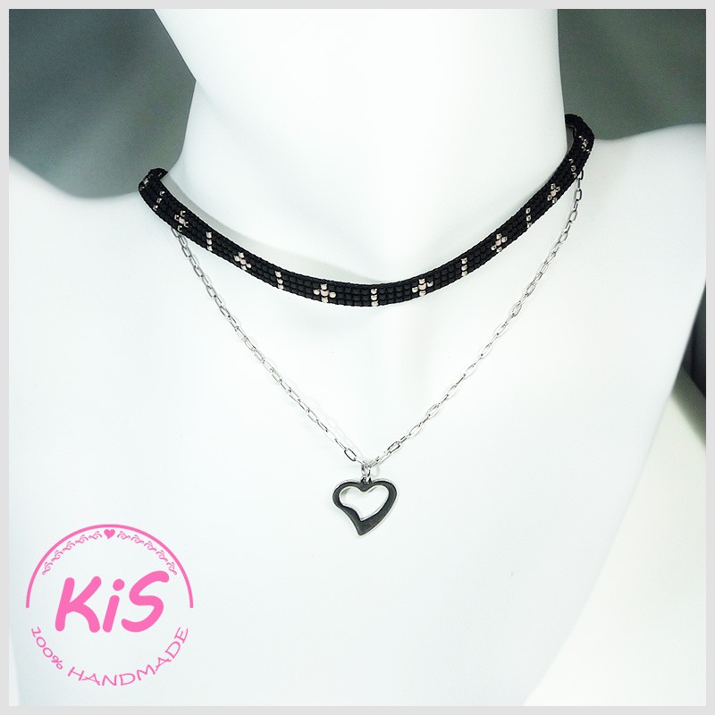 KiS FROSTED BLACK CHOKER