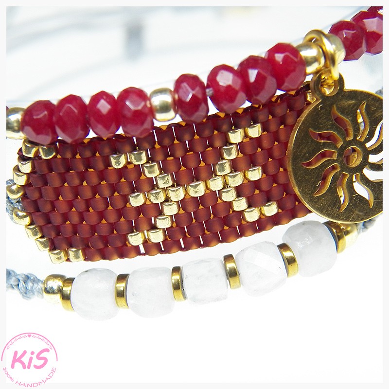 ZESTAW BRANSOLETEK Z ZODIAKIEM KiS WIŚNIOWE RYBY ZESTAW BRANSOLETEK Z ZODIAKIEM KiS WIŚNIOWE RYBY