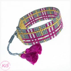 BRANSOLETKA TKANA KiS SUPER PINK