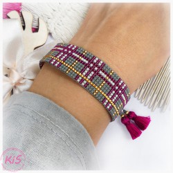 BRANSOLETKA TKANA KiS SUPER PINK