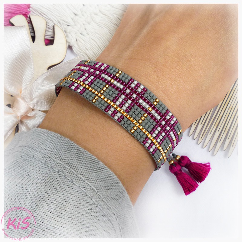 BRANSOLETKA TKANA KiS SUPER PINK BRANSOLETKA TKANA KiS SUPER PINK