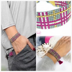 BRANSOLETKA TKANA KiS SUPER PINK