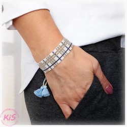 BRANSOLETKA TKANA KiS WHITE BLUE