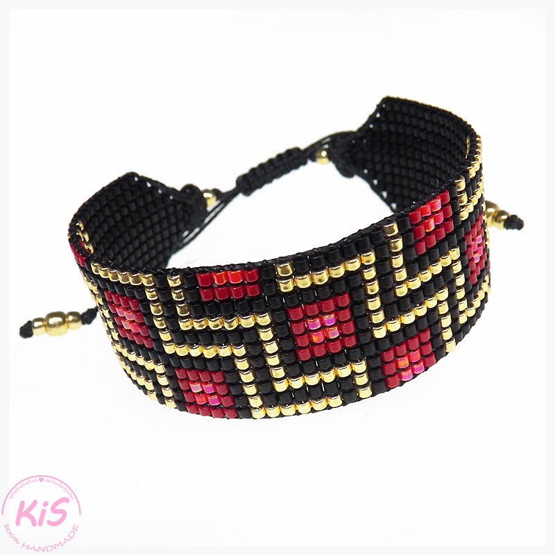 BRANSOLETKA TKANA KiS CZARNA ELEGANCJA BRANSOLETKA TKANA KiS CZARNA ELEGANCJA