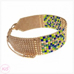 BRANSOLETKA TKANA KiS STYLOWY MIX BEŻ