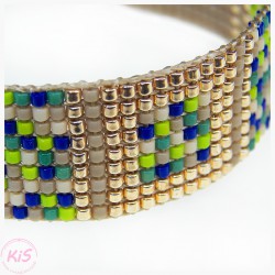BRANSOLETKA TKANA KiS STYLOWY MIX BEŻ