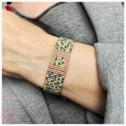 BRANSOLETKA TKANA KiS STYLOWY MIX BEŻ