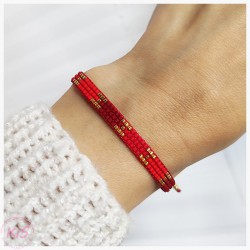 BRANSOLETKA TKANA KiS SLIM RED