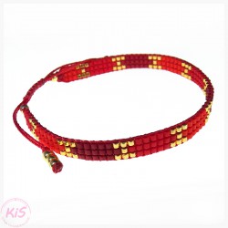 BRANSOLETKA TKANA KiS SLIM RED
