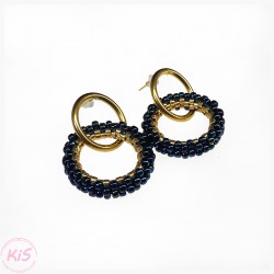 KOLCZYKI SZTYFTY KiS DARK BLUE RING