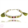BRANSOLETKA TKANA KiS GREEN RIBBON